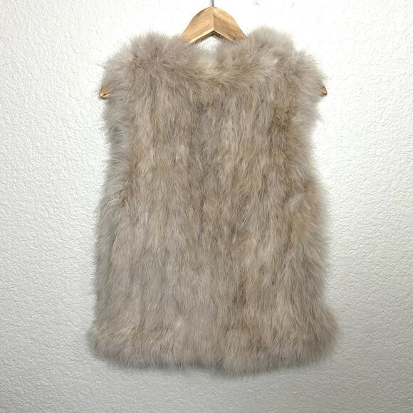 CLUB MONACO VIOLET MARABOU FEATHER VEST CREAM BLUSH SIZE S - Picture 3 of 11